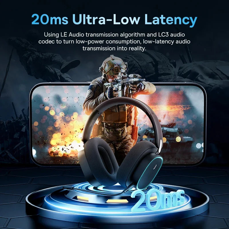 Wireless Gaming Headset with Mic – Dual-Mode & RGB Lights