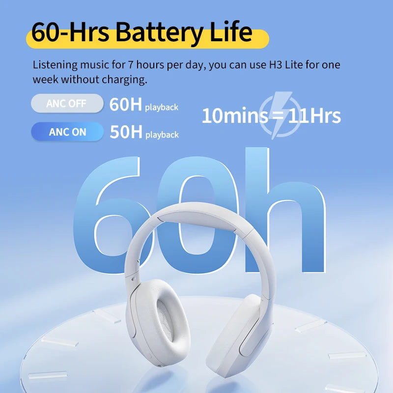 ANC Wireless Over-Ear Headphones – Foldable, Long Playtime