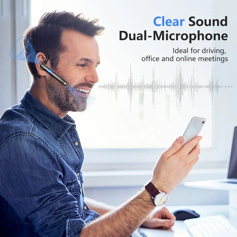 Wireless Bluetooth Headphones With Built-In Microphone