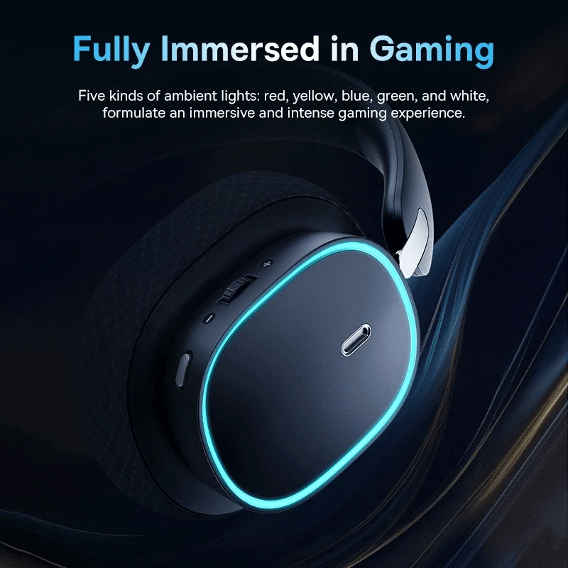 Wireless Gaming Headset with Mic – Dual-Mode & RGB Lights